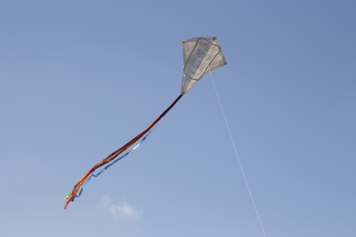 Blue sky with a kite flying