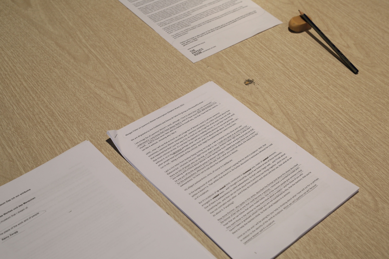 Annotated text works selected by Fayen d’Evie and Caitlin Patane, 2016. Image: Daegan Wells.