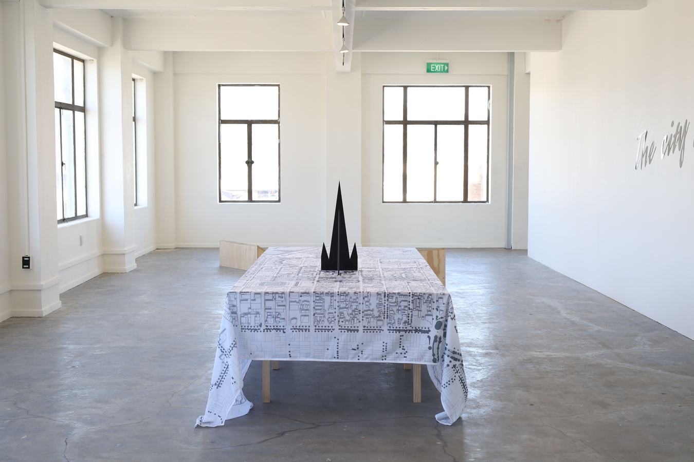 Matthew Galloway, Out of the Shadows, 2016, map derived from the CCDU Blueprint, designed by Warren and Mahoney for the Christchurch City Council in 2012. Image: Daegan Wells.