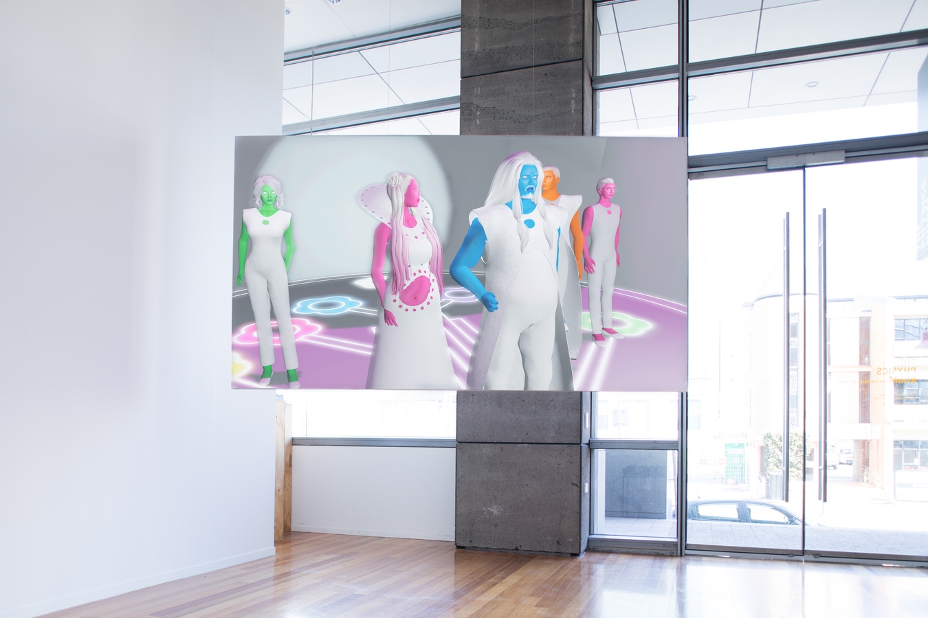 Image: Skawennati, She Falls For Ages (installation view), 2017, 21:02 mins. Photo: Janneth Gil.