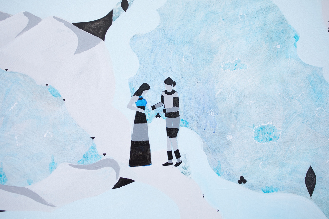 Image: Rhea Maheshwari, Ornamental Utopia (detail), 2019, acrylic wall painting, 1 x 9.6m. Photo: Janneth Gil.