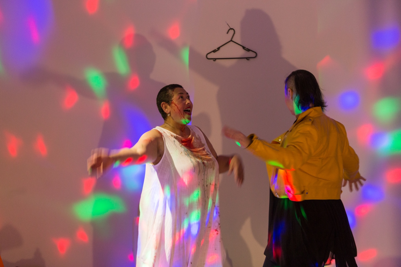 Leafa Wilson & Olga Krause, Unprotected #2: This ain’t no disco, 2017 at the opening of Still, Like Air, I'll Rise. Image: Charlie Rose Creative.
